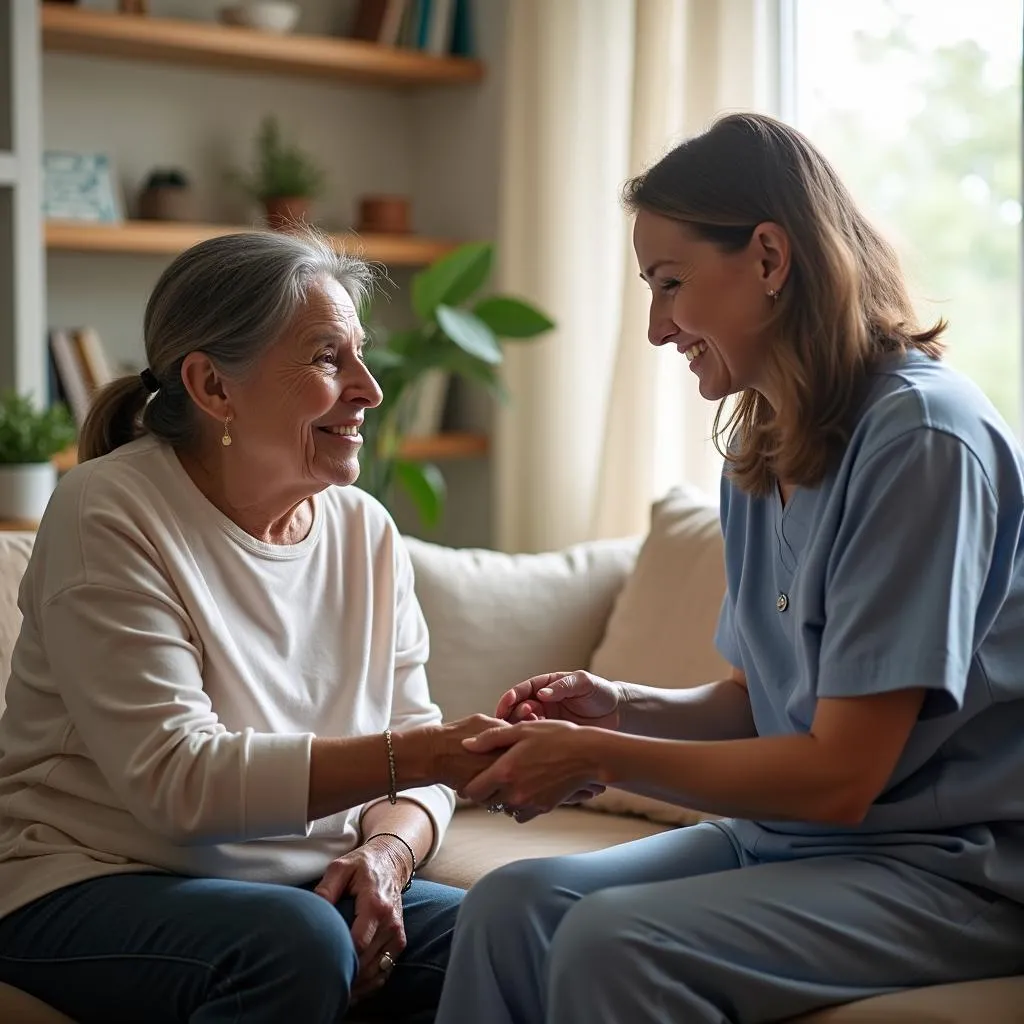 Senior Woman Receiving Home Care