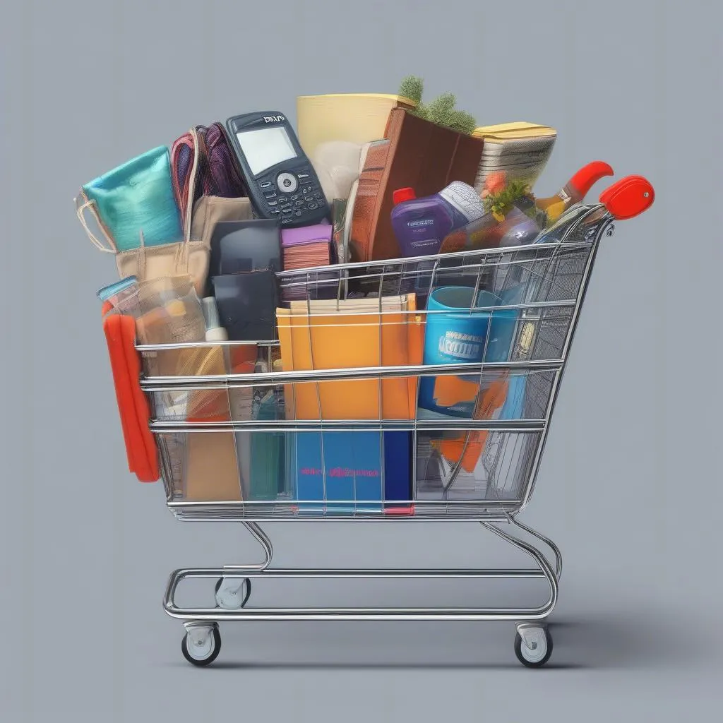 Shopping Cart Full of Products