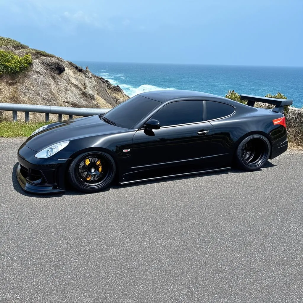 Lowered Car on a Scenic Road