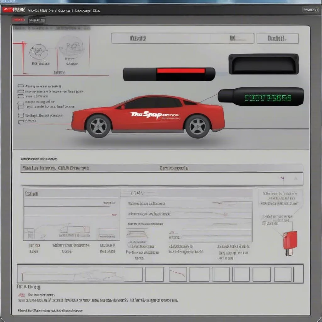 Snap-on MT2500 Diagnostic Scan Tool connected to a European car