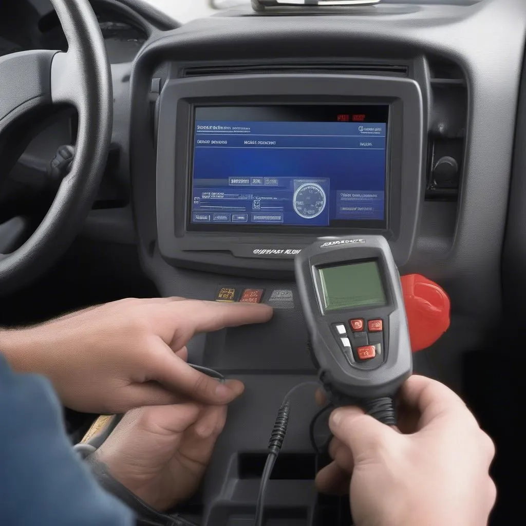 Snap-on scan tool being used to diagnose a check engine light