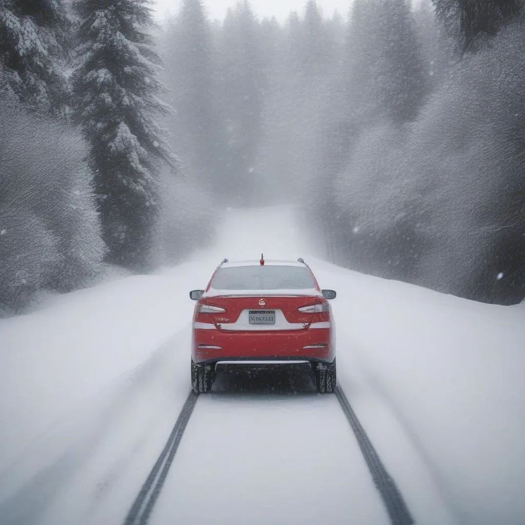 Installing snow chains