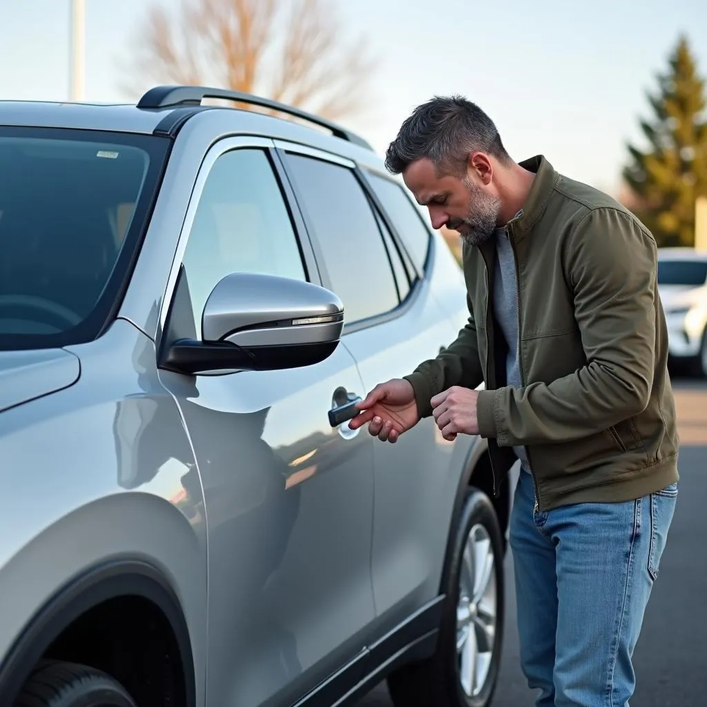 Inspecting a Rental Car in Spokane