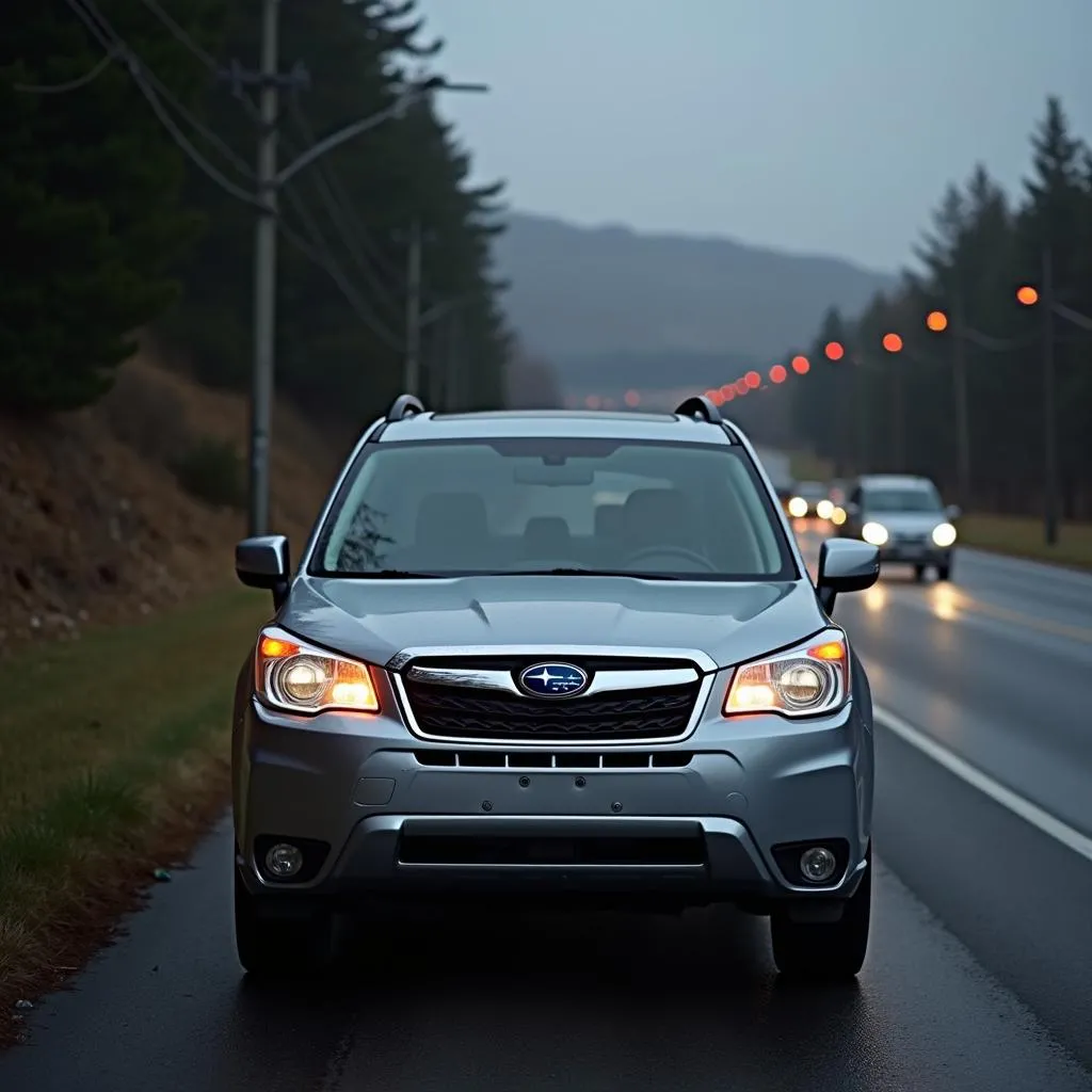 Subaru Forester with check engine light on