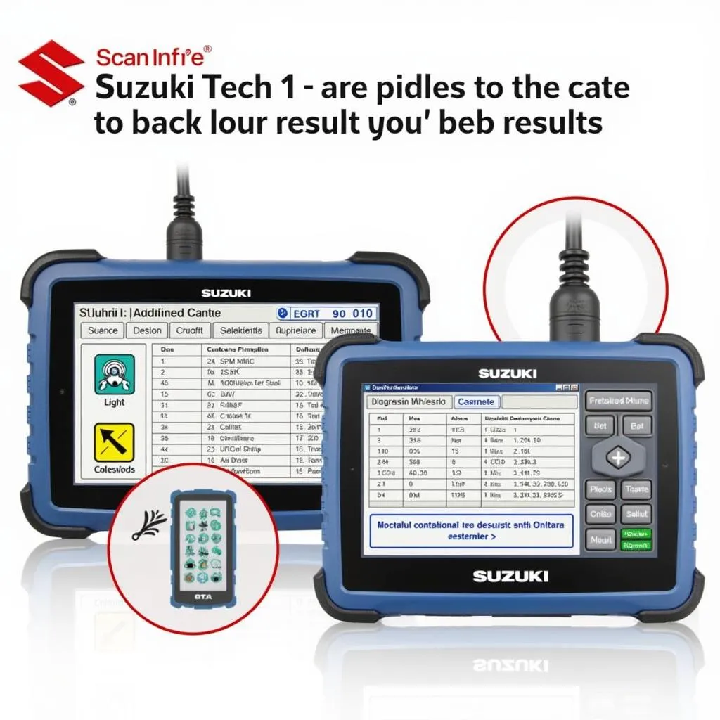 Suzuki Tech 1 Scan Tool displaying diagnostic results