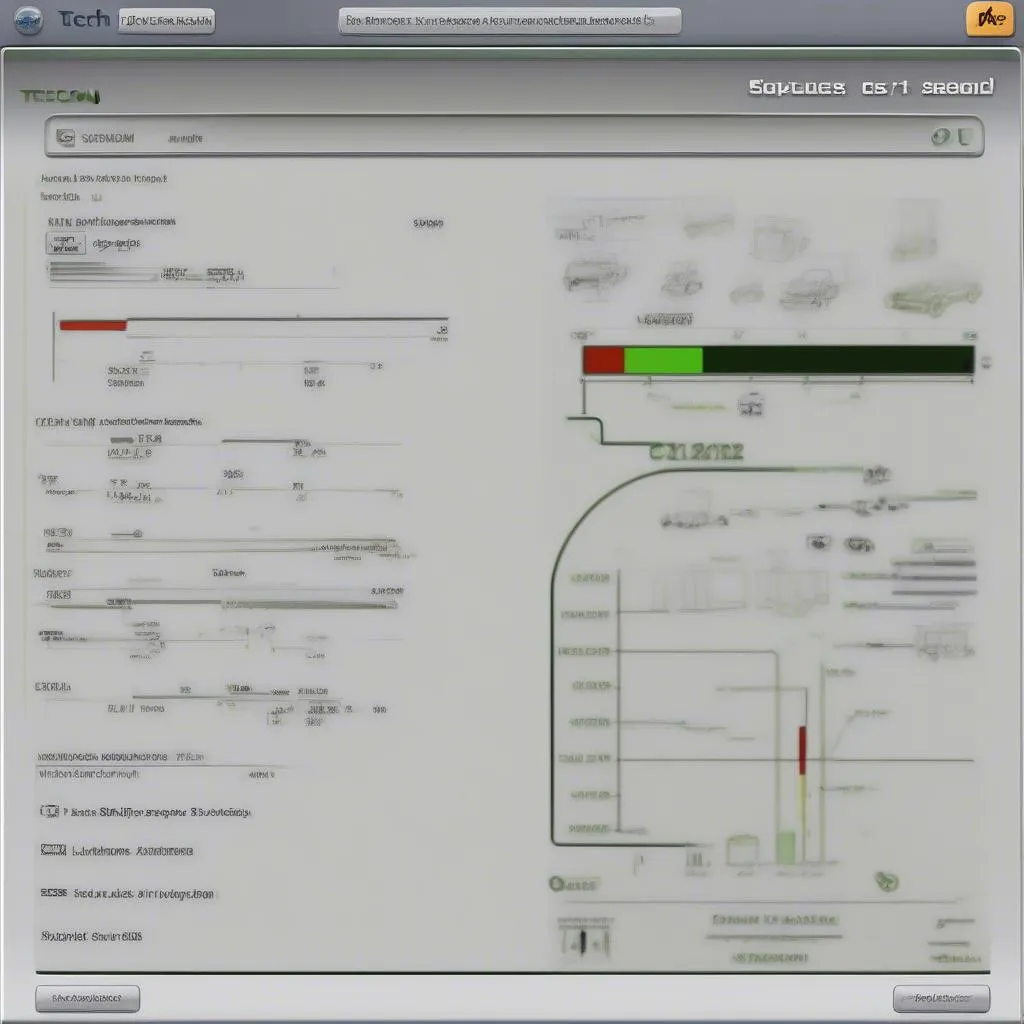 Tech 2 scan tool software interface with data displayed