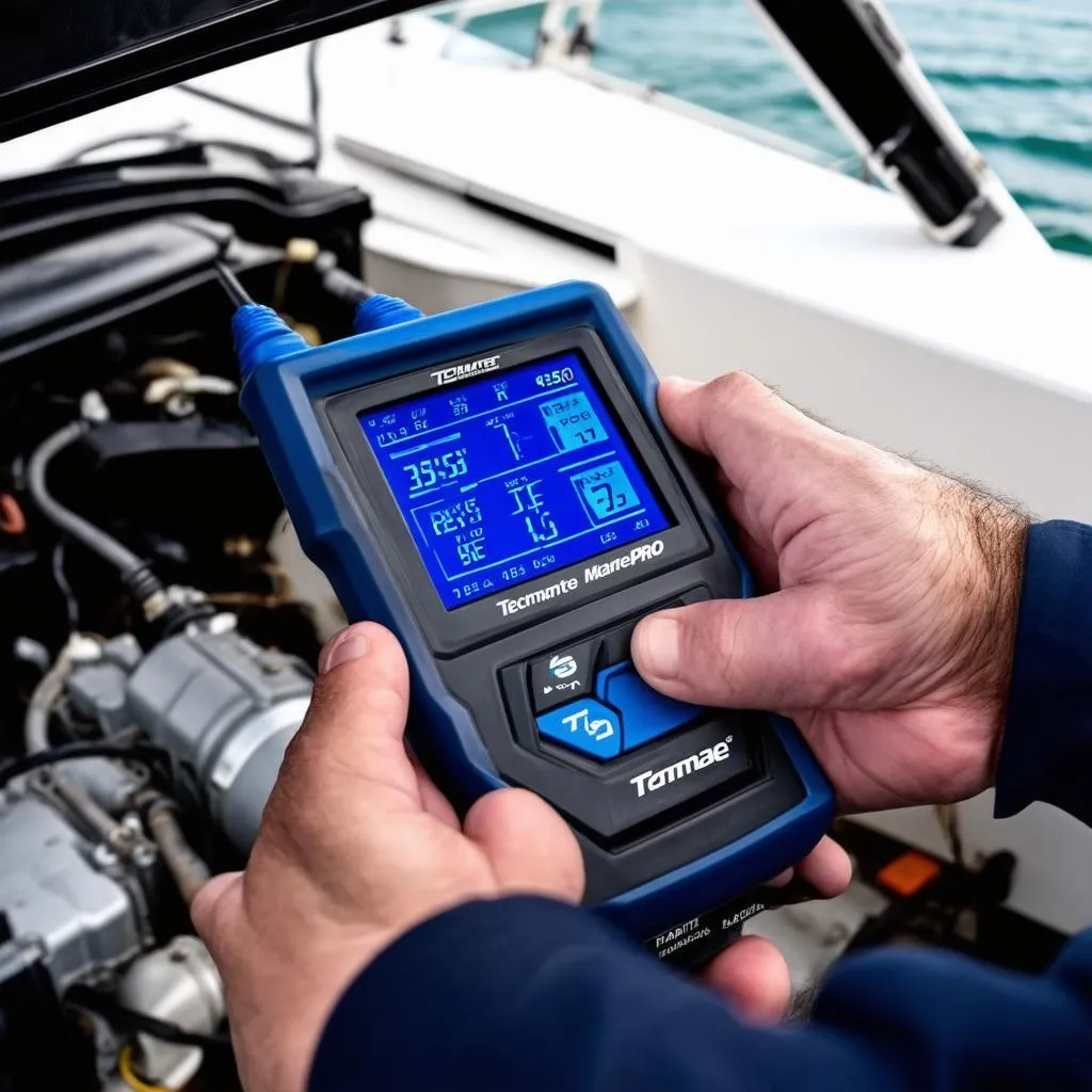 Tecmate Pro Marine Scan Tool in Use