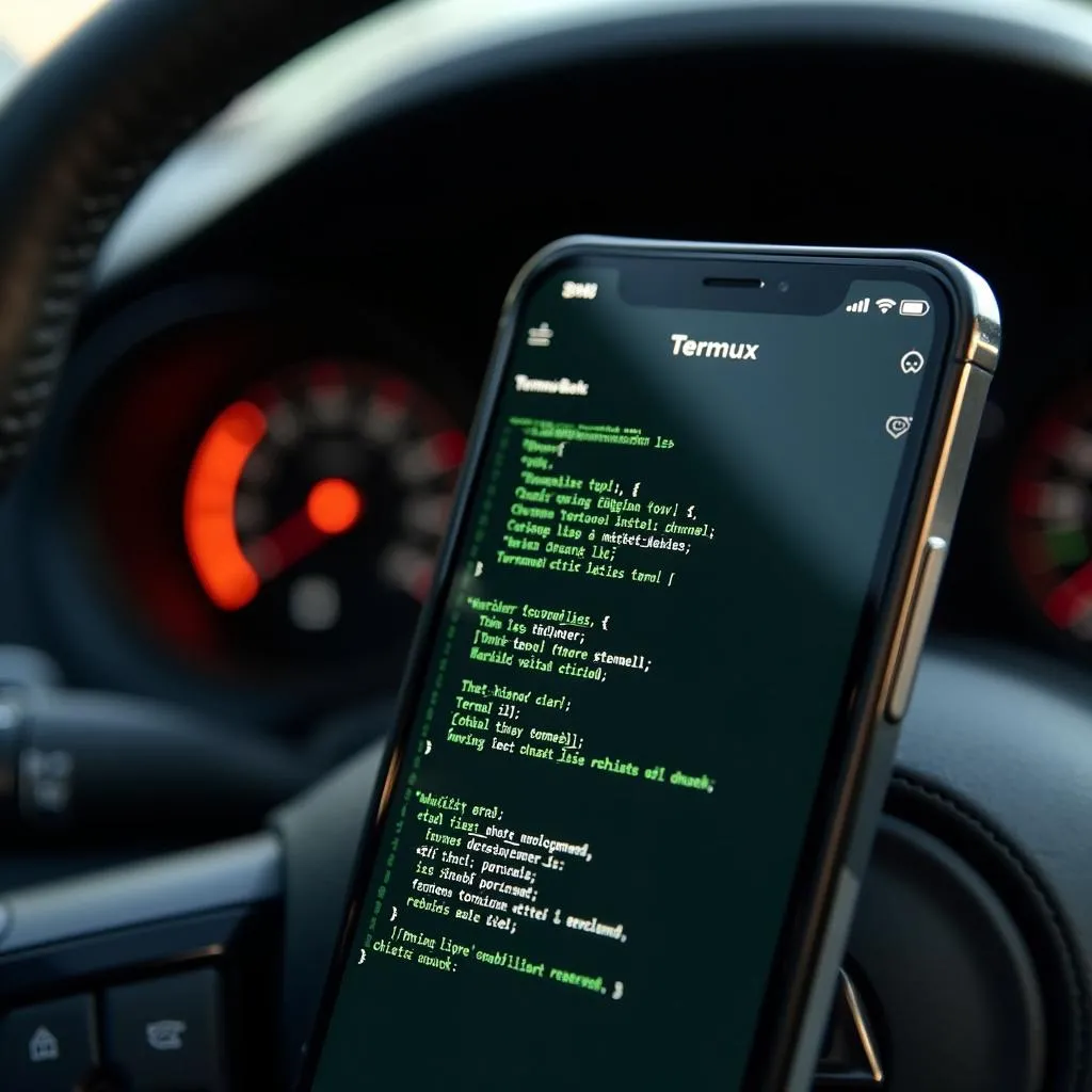 Termux interface on a smartphone