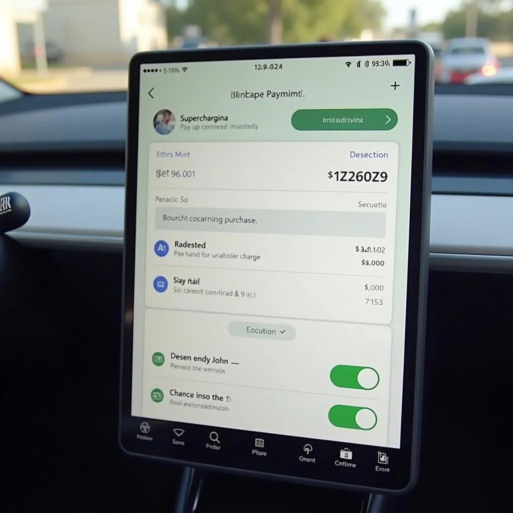 Tesla In-Car Payment Interface