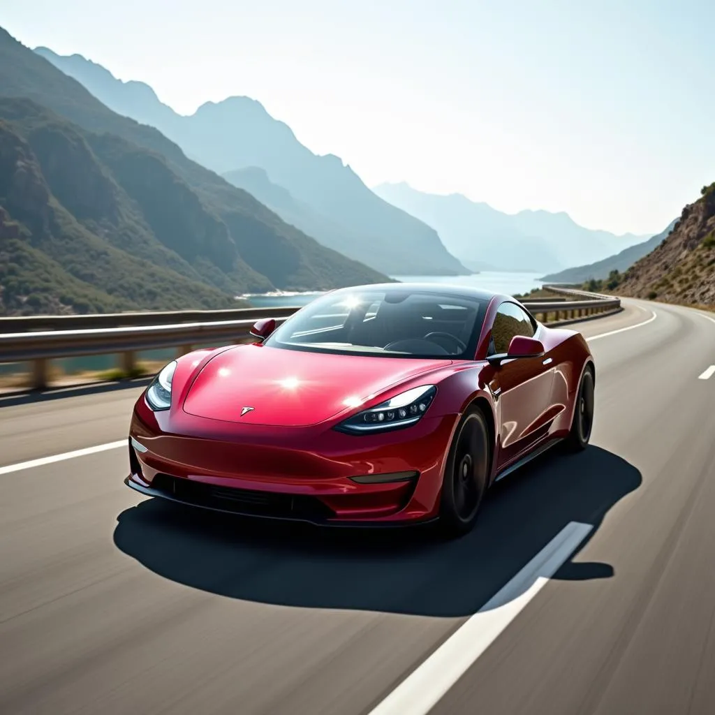 Tesla Roadster on the Road