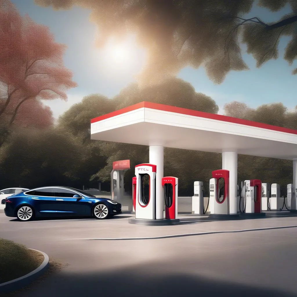 Tesla Supercharger Station