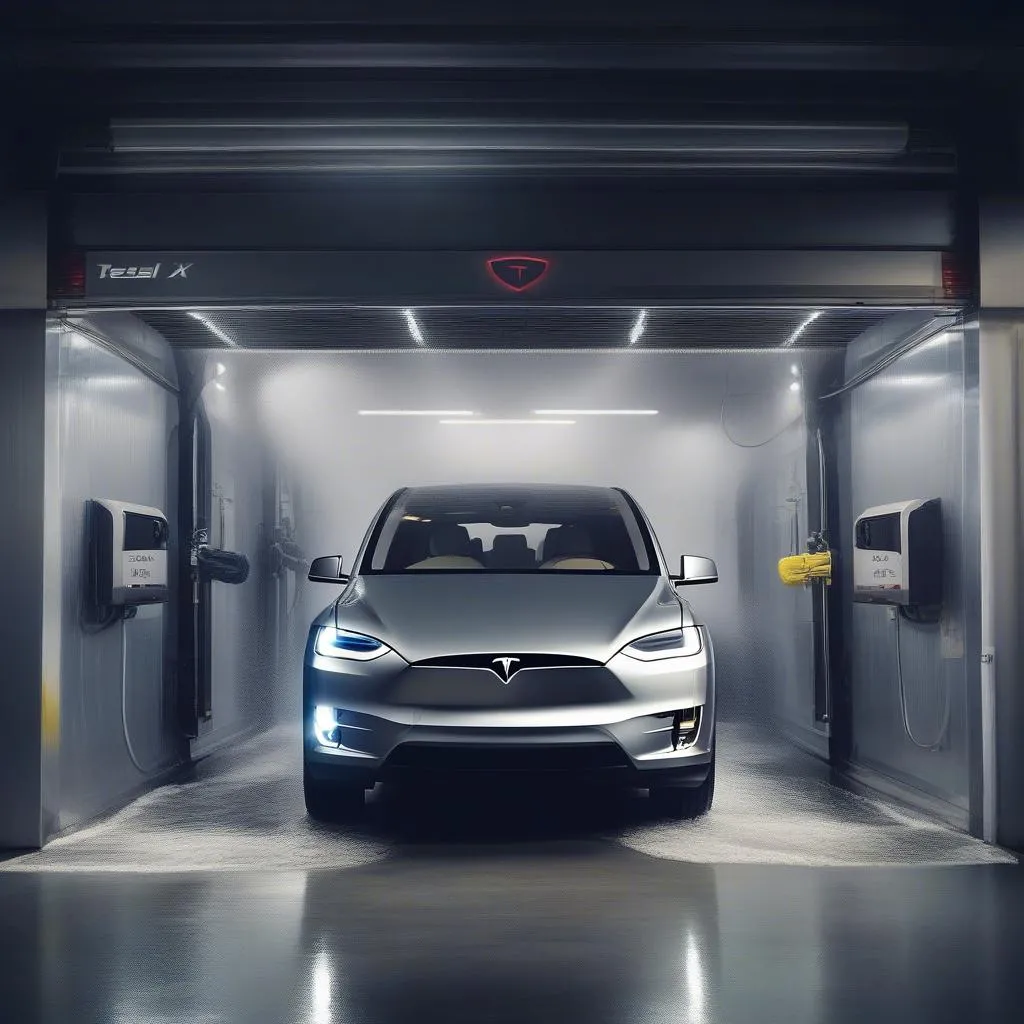 Tesla touchless car wash