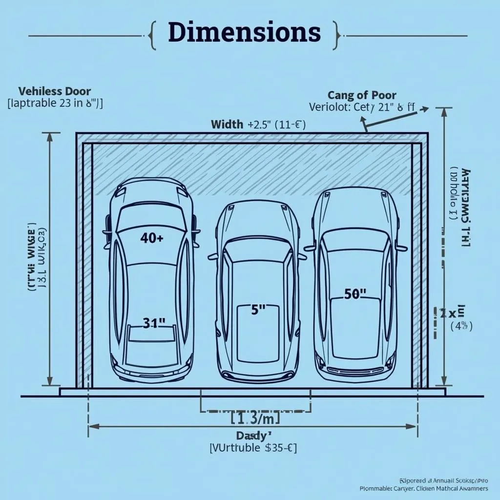 Three-car garage dimensions blueprint