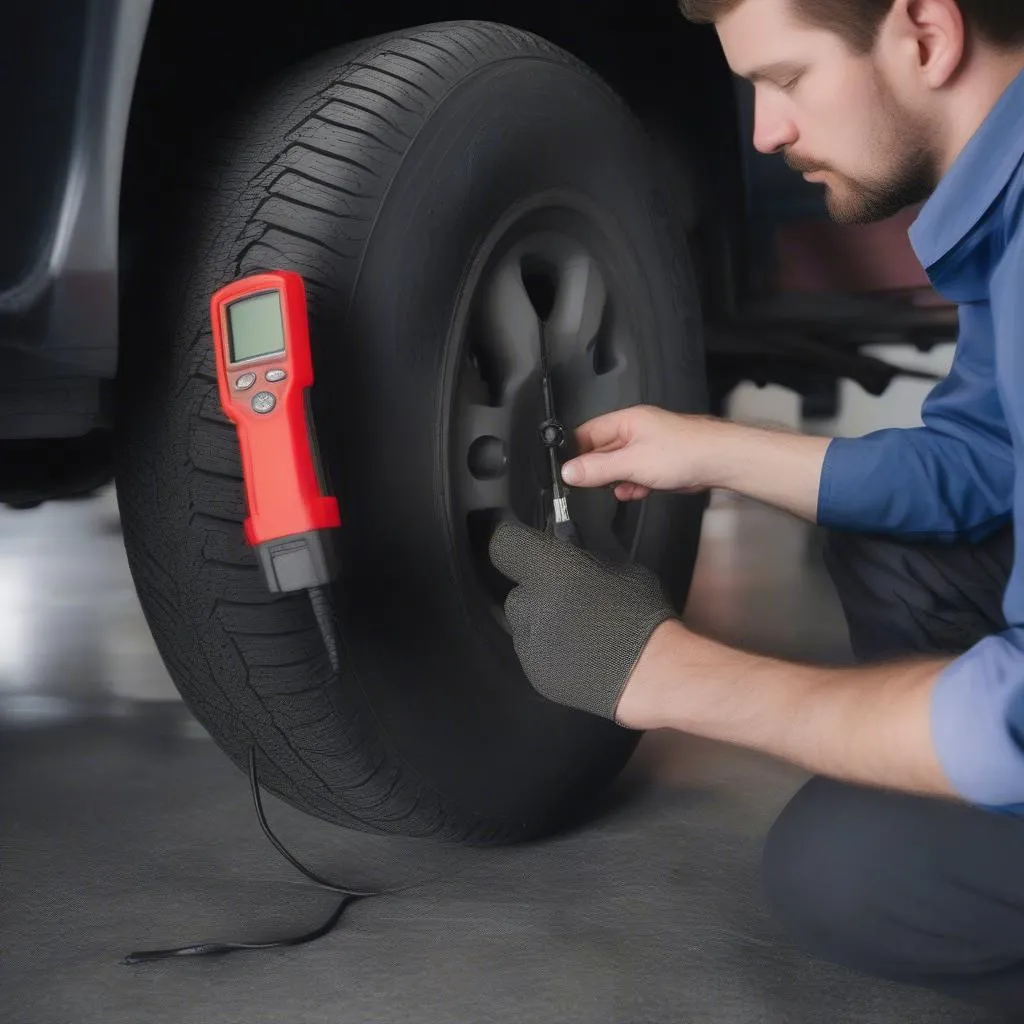 TPMS Relearn Tool in Use