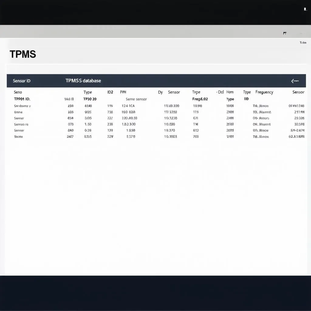 TPMS Sensor Database