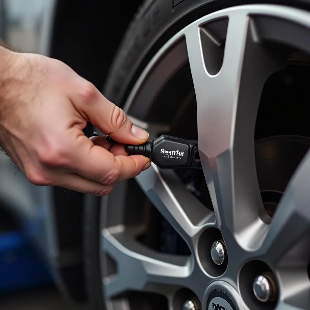 TPMS Sensor on Toyota Tire