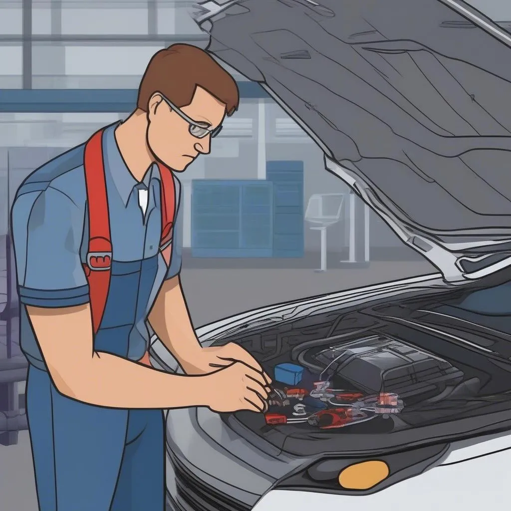 Transmission diagnostics tool used by a car repair professional