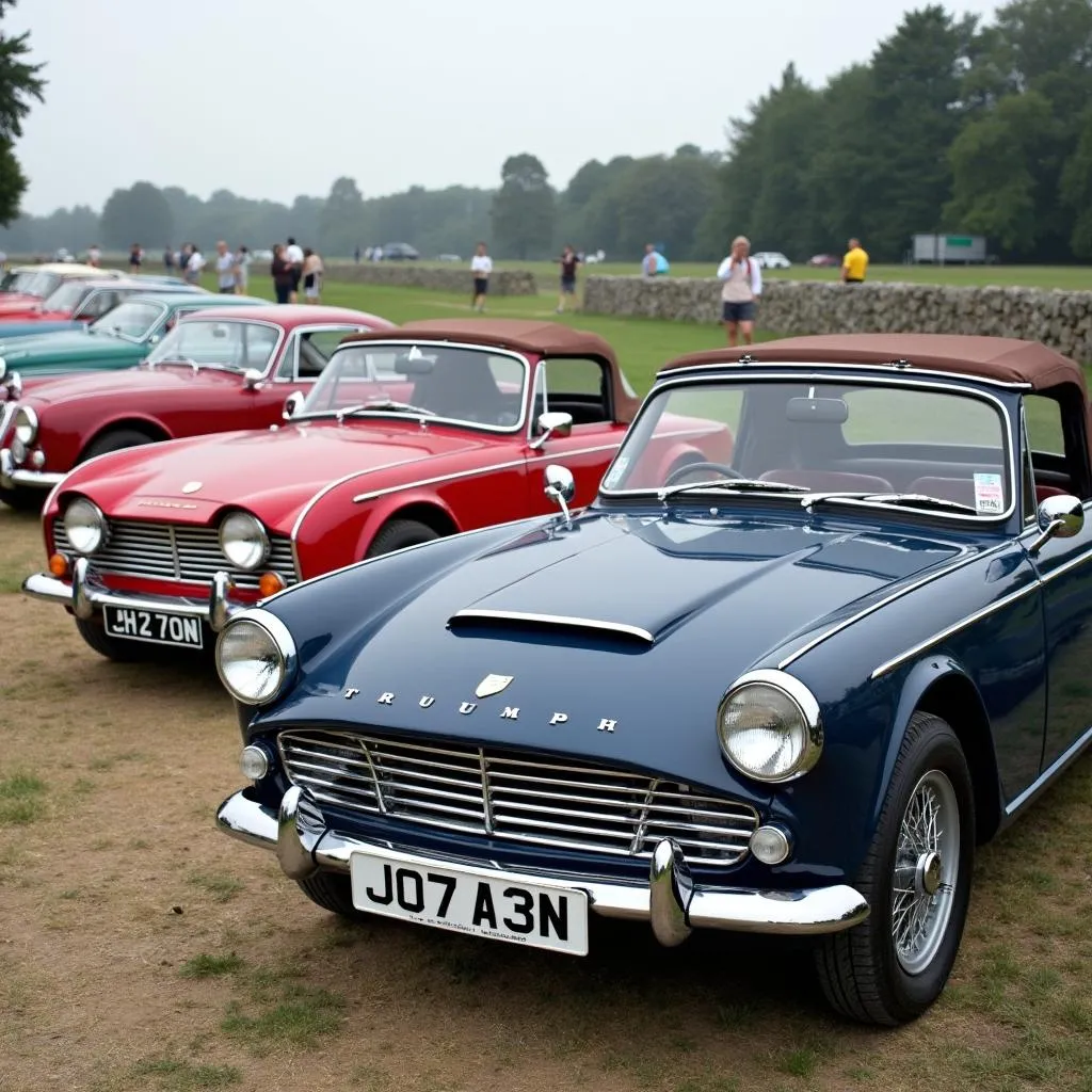 Triumph Car Meet Enthusiasts and Classic Models