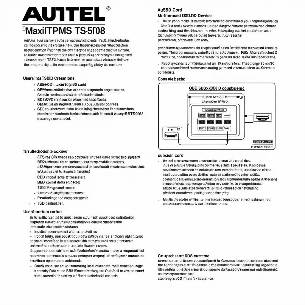 Autel MaxiTPMS TS508 OBD Cord User Manual