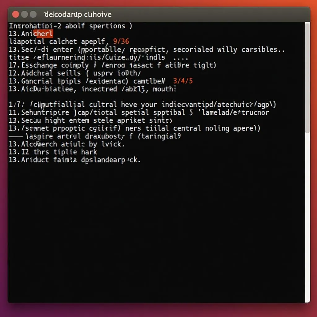 Ubuntu terminal with vulnerability scan results