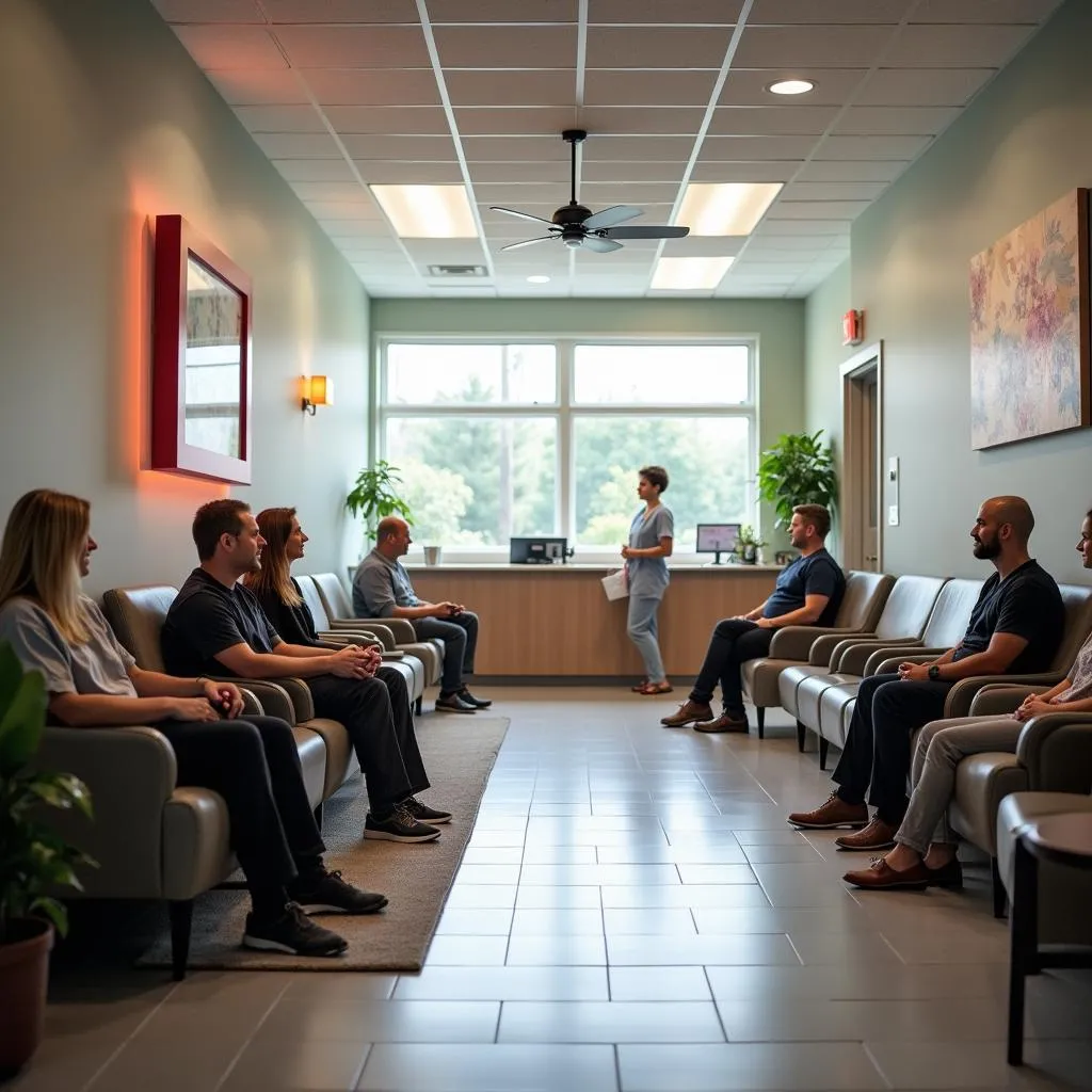 Modern urgent care center interior.