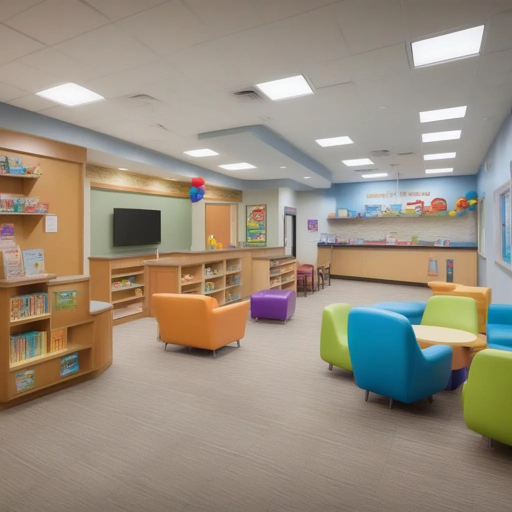 Spacious and bright waiting room at an urgent care center