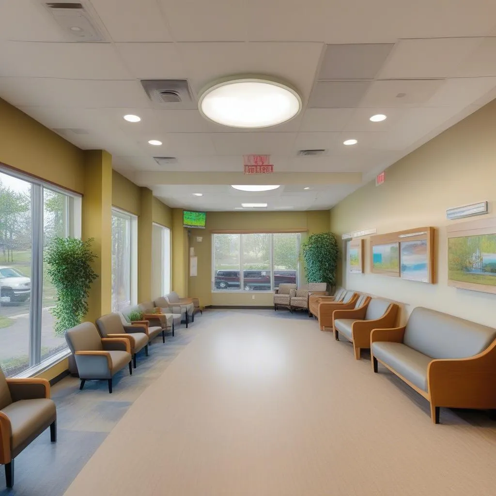 Modern and clean urgent care waiting room