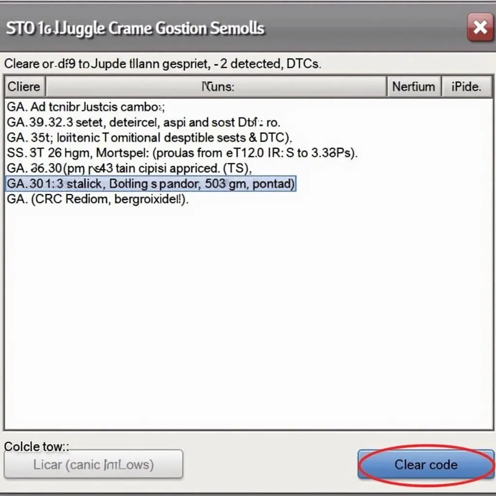 Screenshot of USB scan tool ST05 software interface