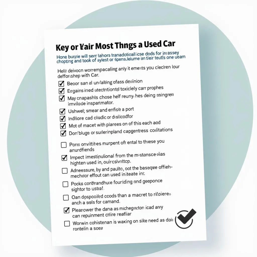 Used Car Inspection Checklist