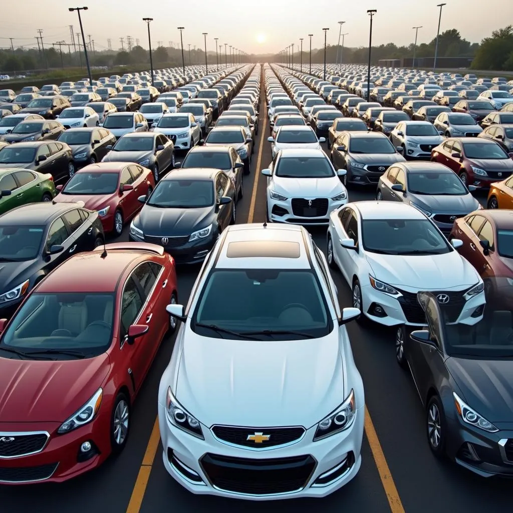 Diverse Used Cars at a Dealership