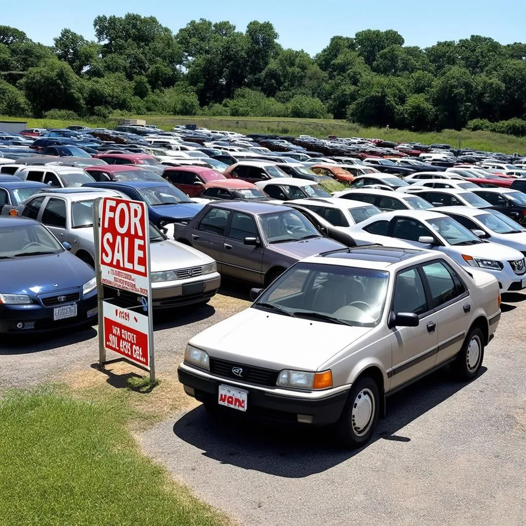 Used Car Lot for Sale Sign