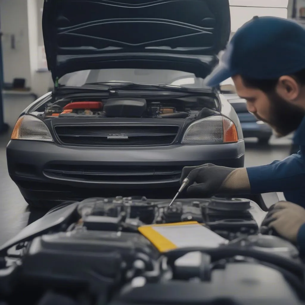 A pre-purchase inspection of a used car in Baton Rouge, Louisiana