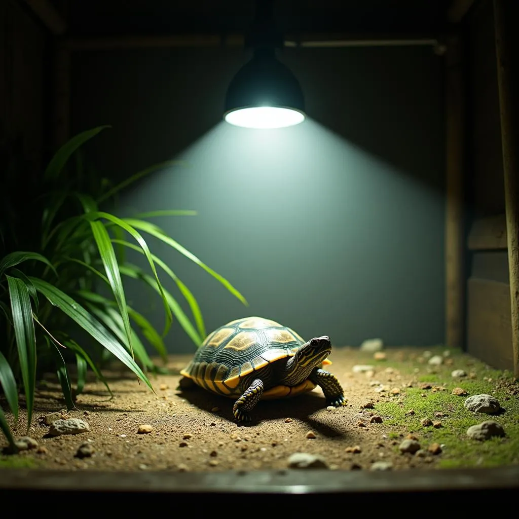 UVB Lamp Setup for Turtle Tank