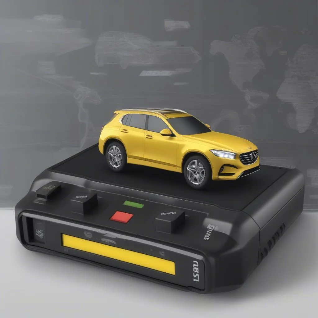 W2977 OBD II scan tool connected to a European car's OBD II port