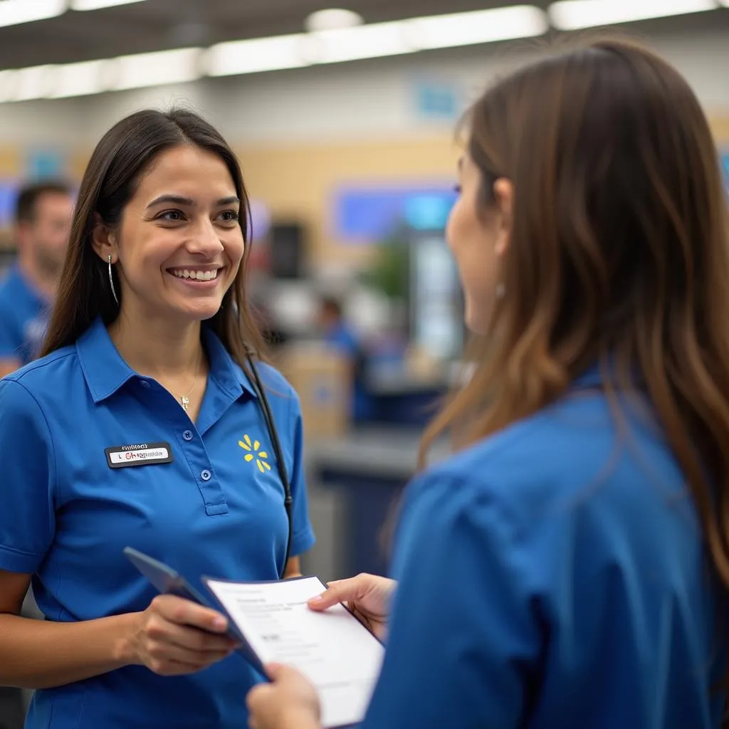 Walmart Customer Care Representative Assisting a Customer