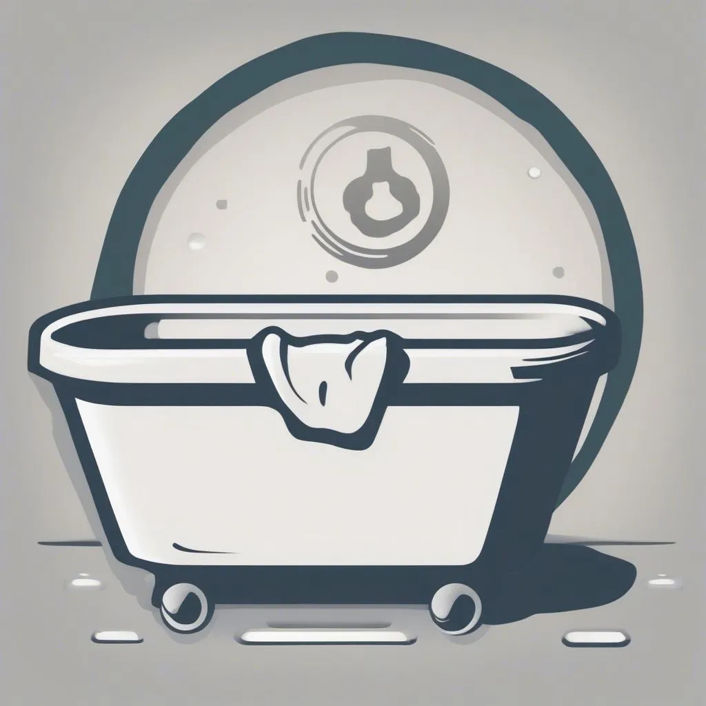 Washing Symbol - a tub with two lines across it