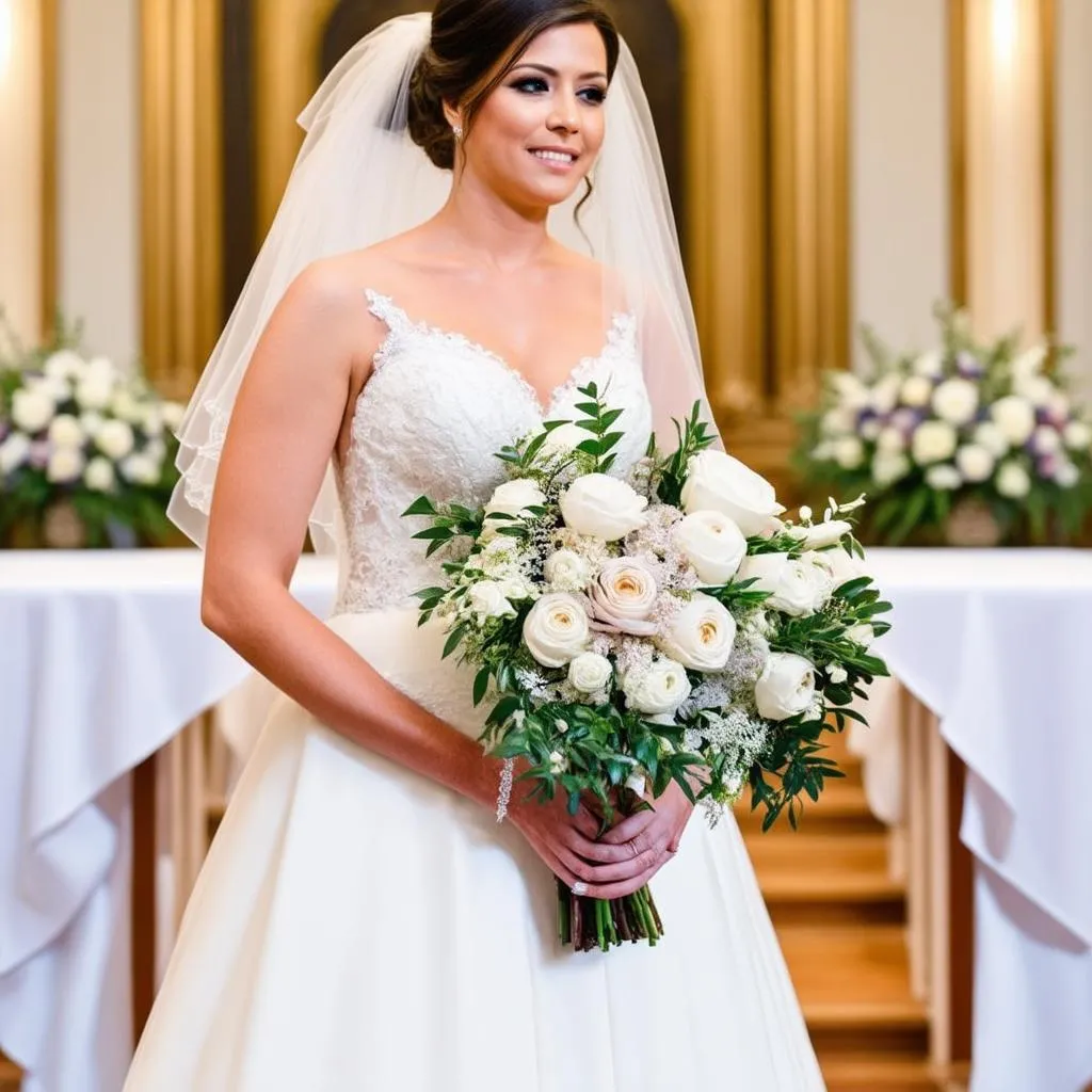 Wedding Bouquet with Altar Flowers