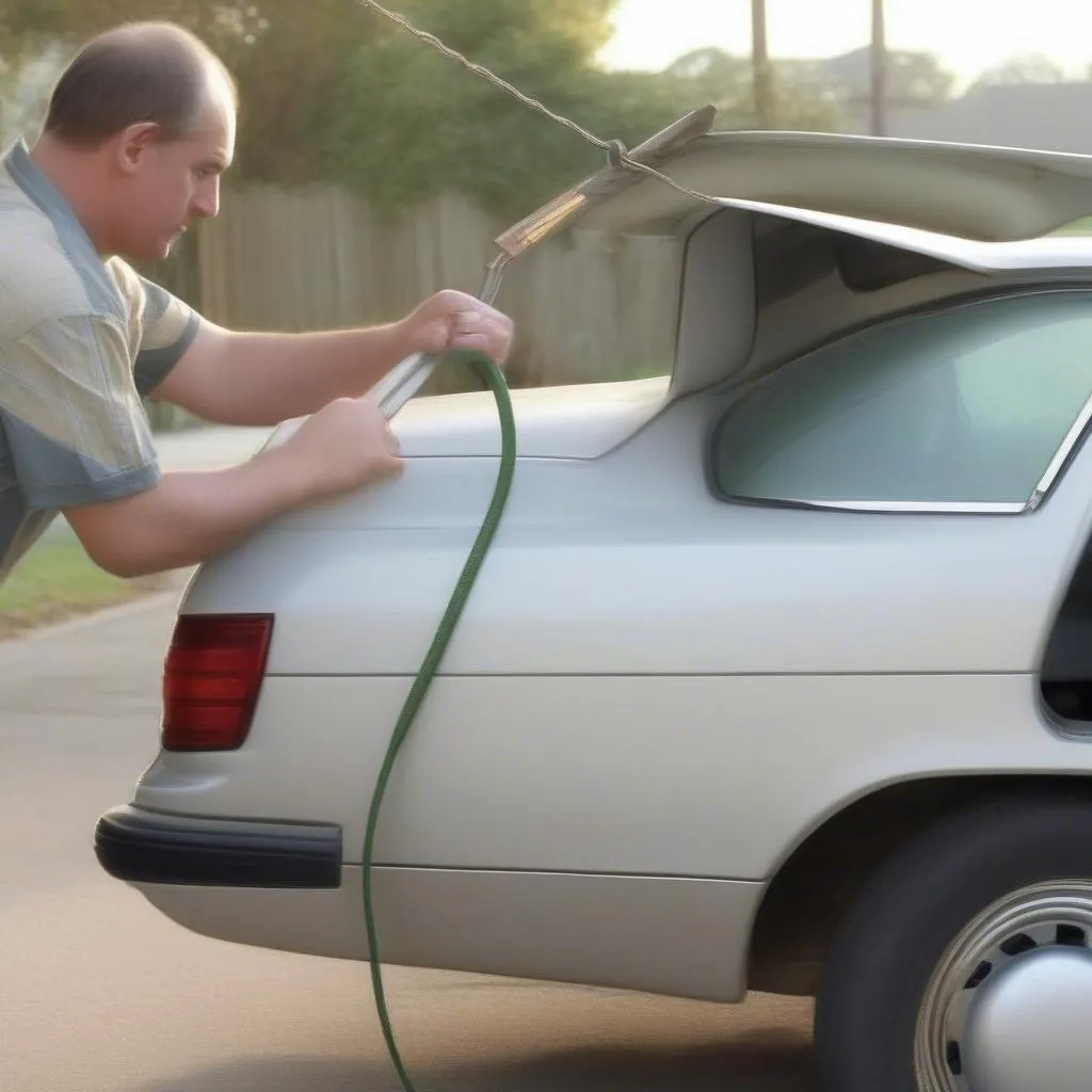 Unlocking a Car Door with a Wire Hanger