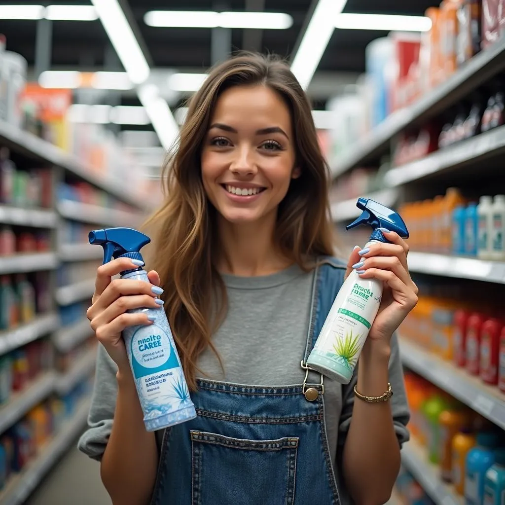 Woman Choosing Car Air Freshener in Store