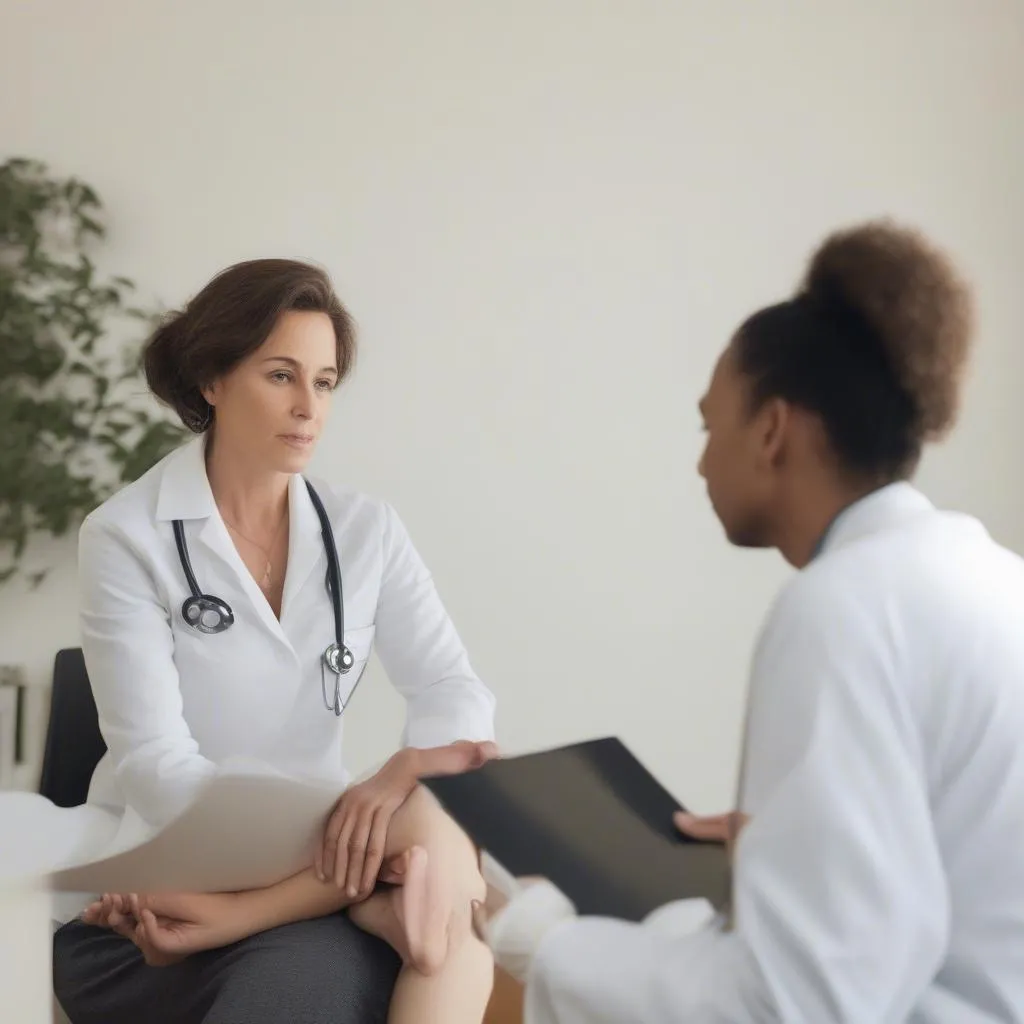 Woman consulting with doctor about holistic care