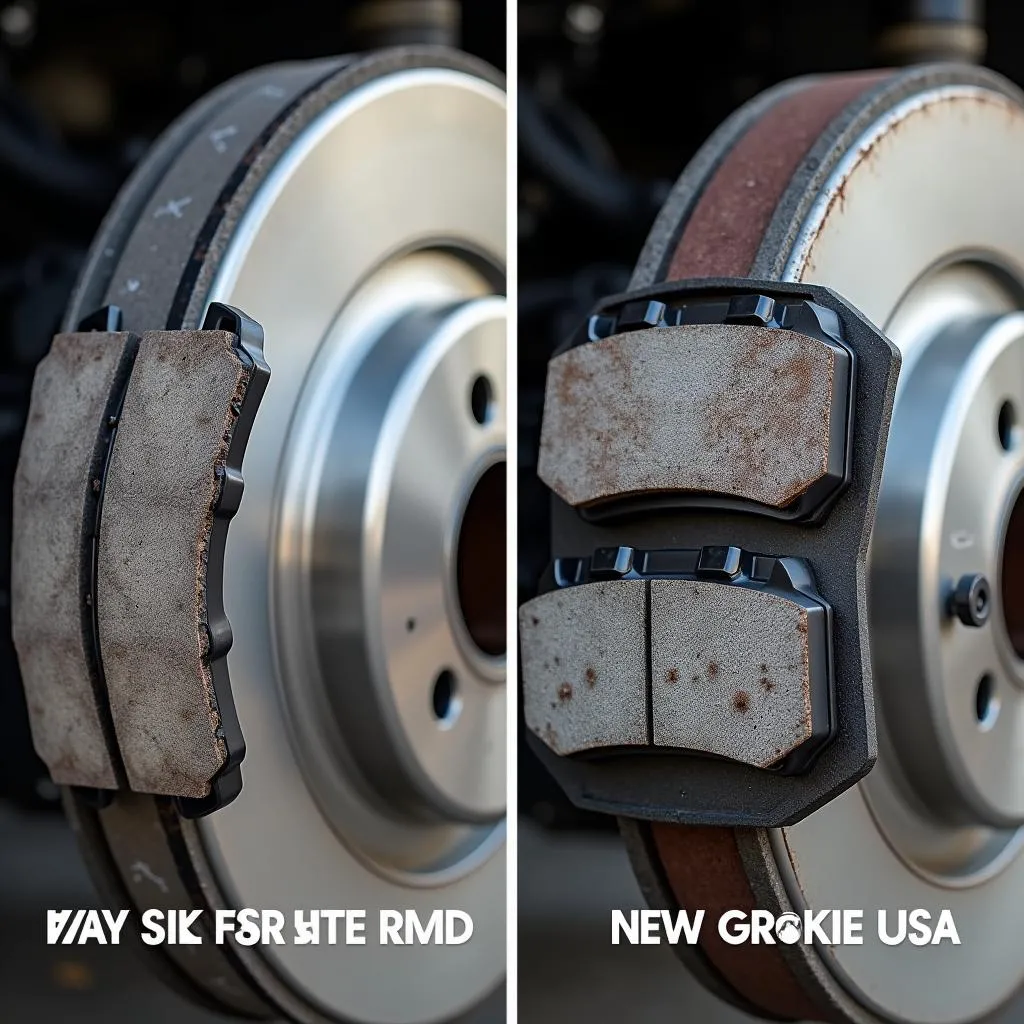 Worn Brake Pads and Rotors