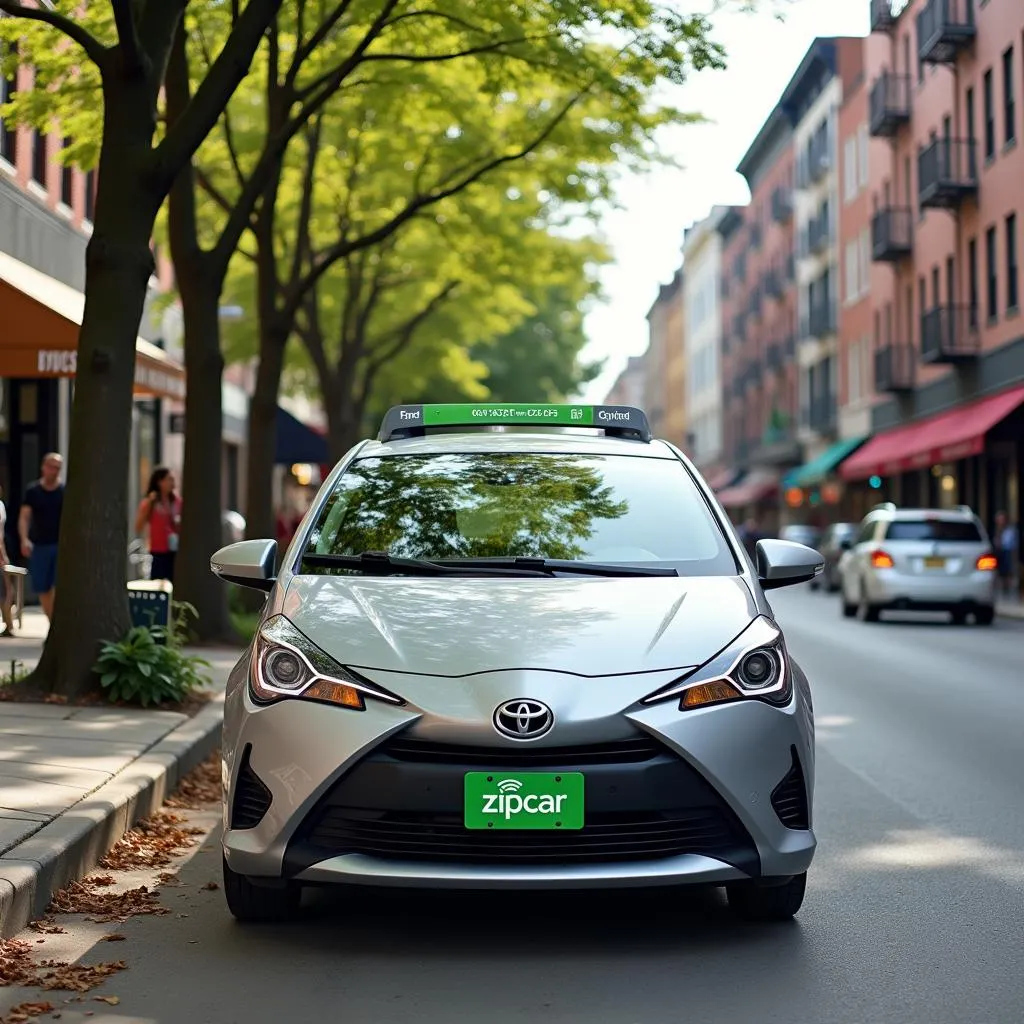 Zipcar Parked on a City Street