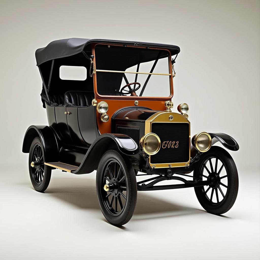 A 1908 Model T Ford with a front trunk