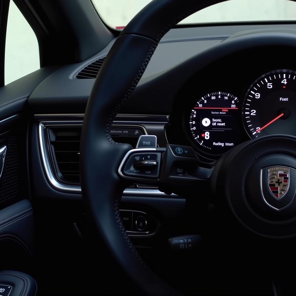 2019 Porsche Macan Dashboard During Oil Reset Process