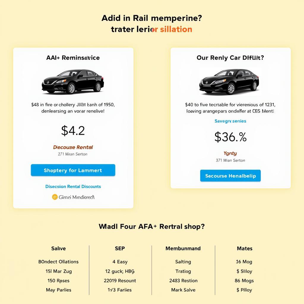 Comparing car rental prices with and without AAA membership