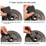 Acura TLX brake pad replacement, showing the process of removing the old brake pads.