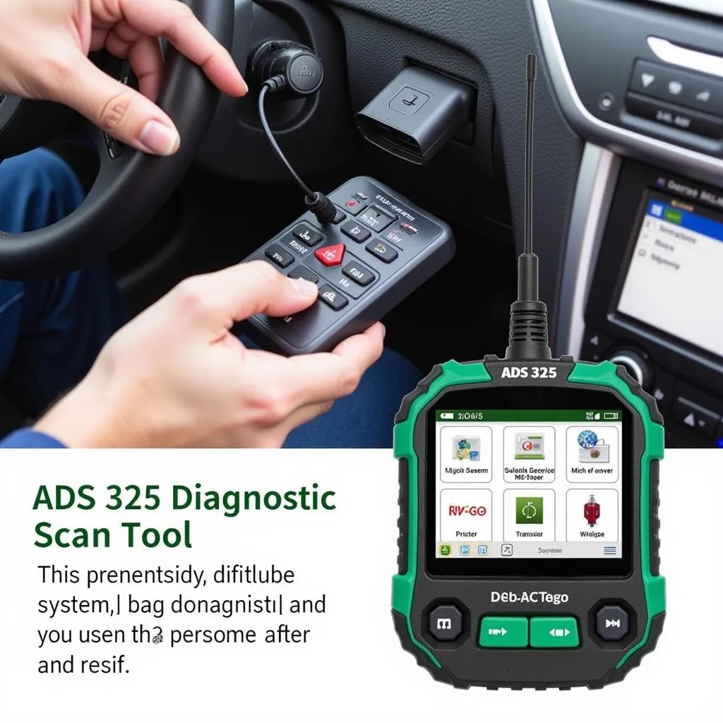 ADS 325 Diagnostic Scan Tool Connected to Car