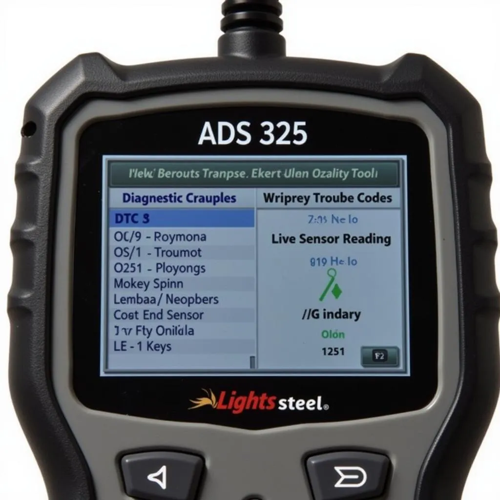 ADS 325 Scan Tool Display with Diagnostic Information