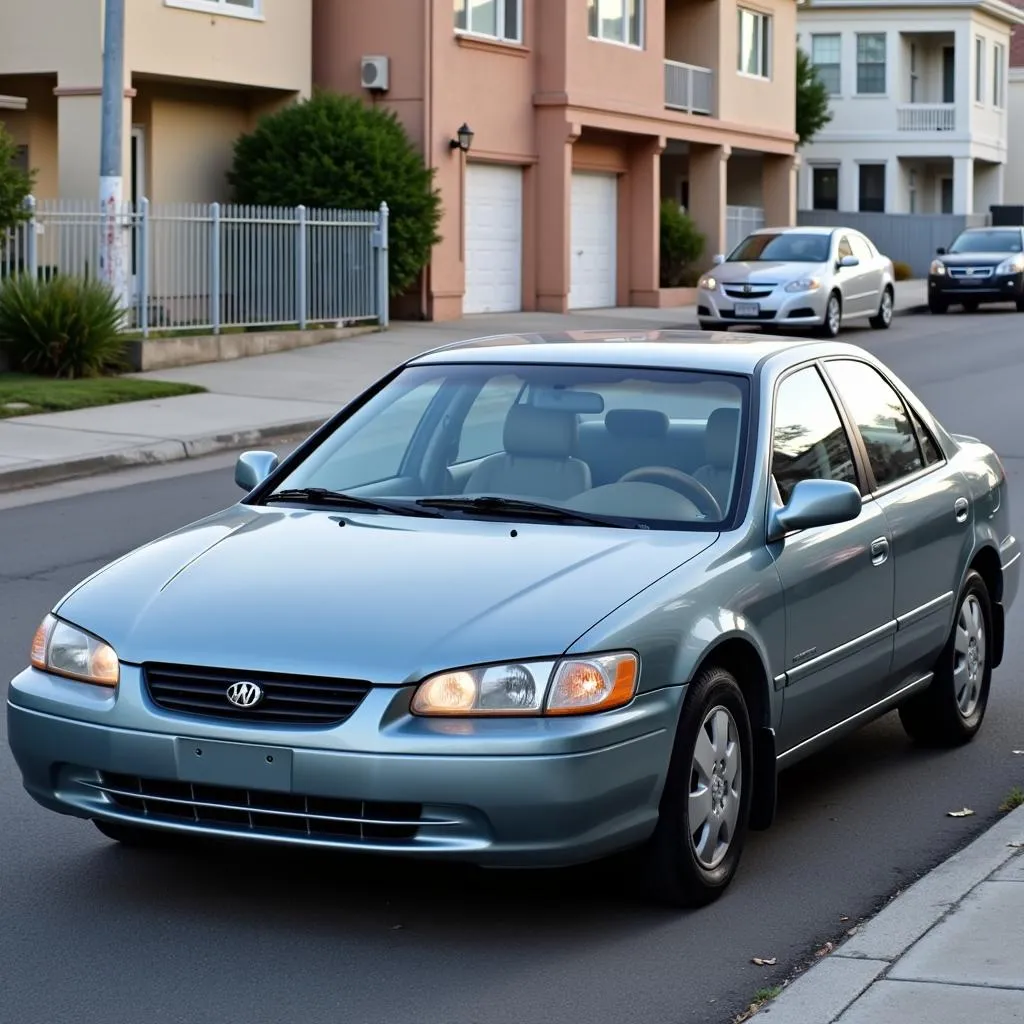 Affordable used car parked on a residential street