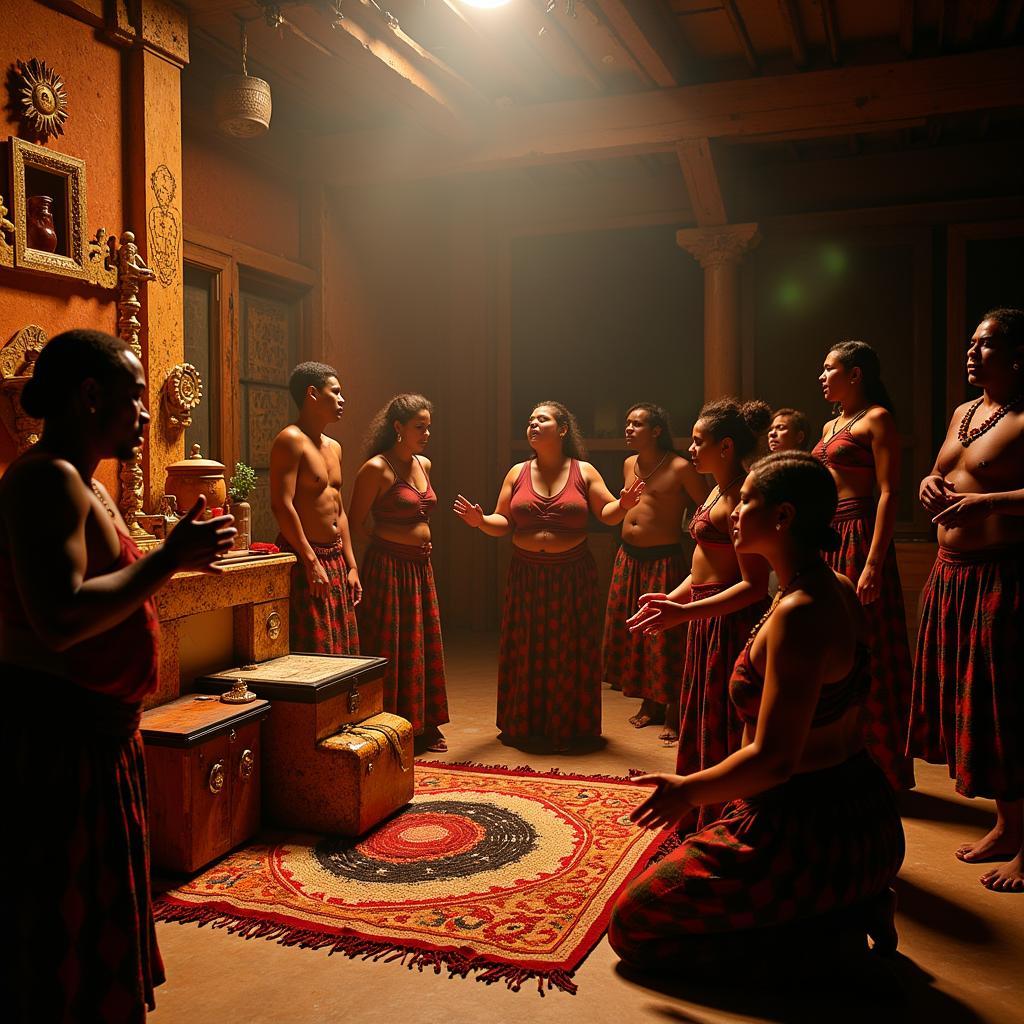 Ritual Ceremony at an Afro-Brazilian Altar